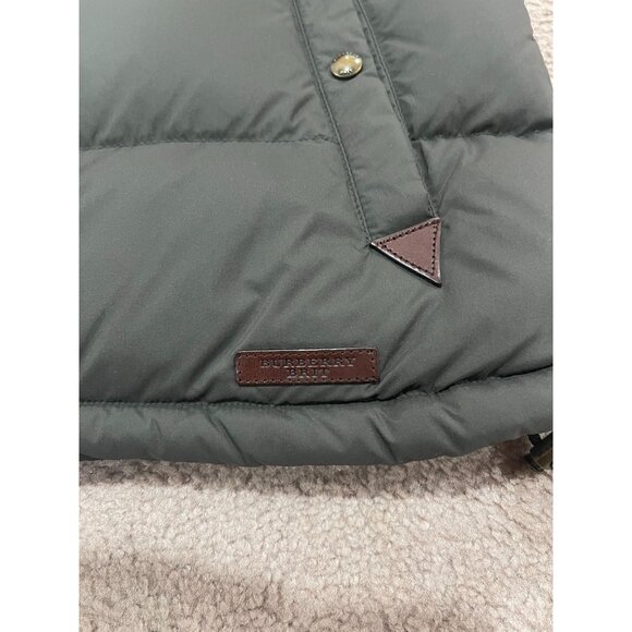 BURBERRY BRIT DOWN VEST W/ DETACHABLE HOOD MENS LARGE OLIVE GREEN - Picture 5 of 14